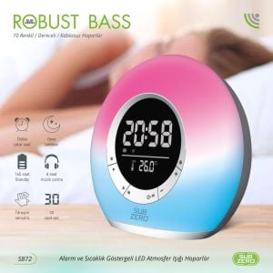 SB72 SES ÇALAR SUBZERO GECE LAMBASI VE TERMOMETRE ÇALAR SAAT