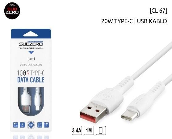 SUBZERO CL67 3.4A 1MT TYPE-C KABLO