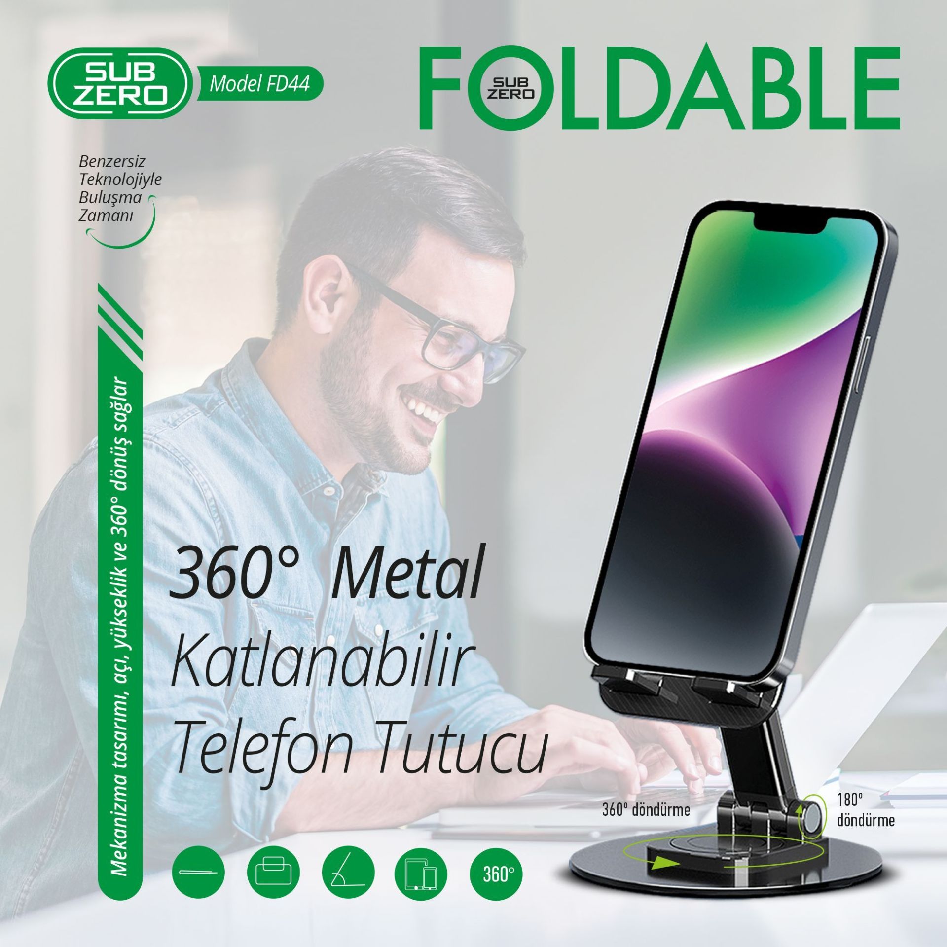 FD44 METAL KATLANABİLİR TELEFON TUTUCU