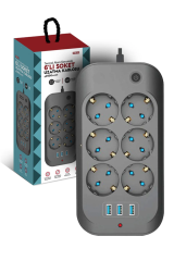 FULLTECH FTR11 2MT UZATMA KABLOSU 6LI PRİZ 3 USB ÇIKIŞ